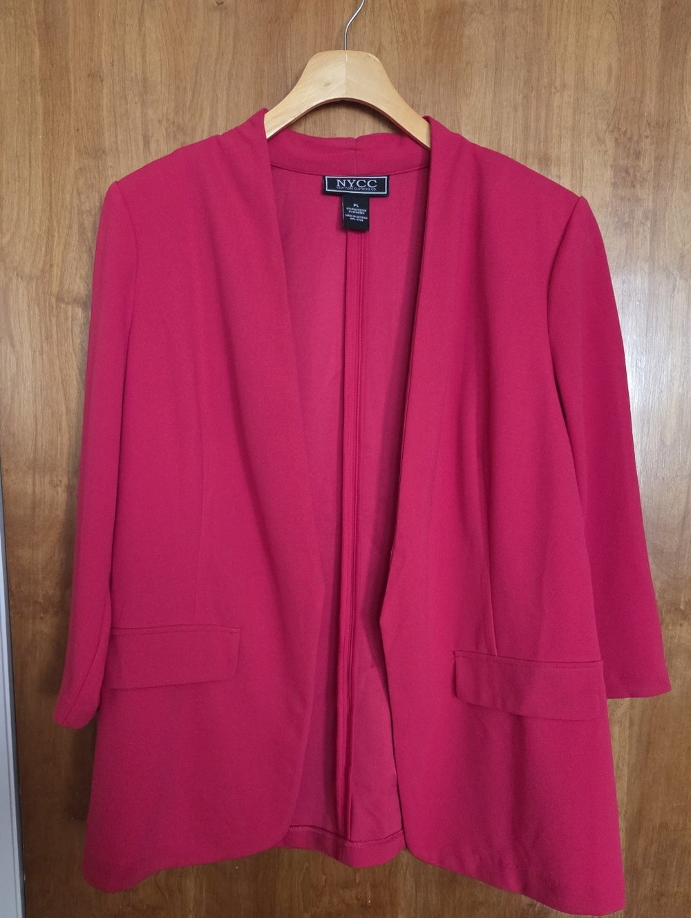 NYC Women's Open-Front Pink Blazer Jacket